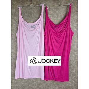 2 Jockey Elance Supersoft Camisole Tank Cami XL Modal
Light Pink & Dark Pink